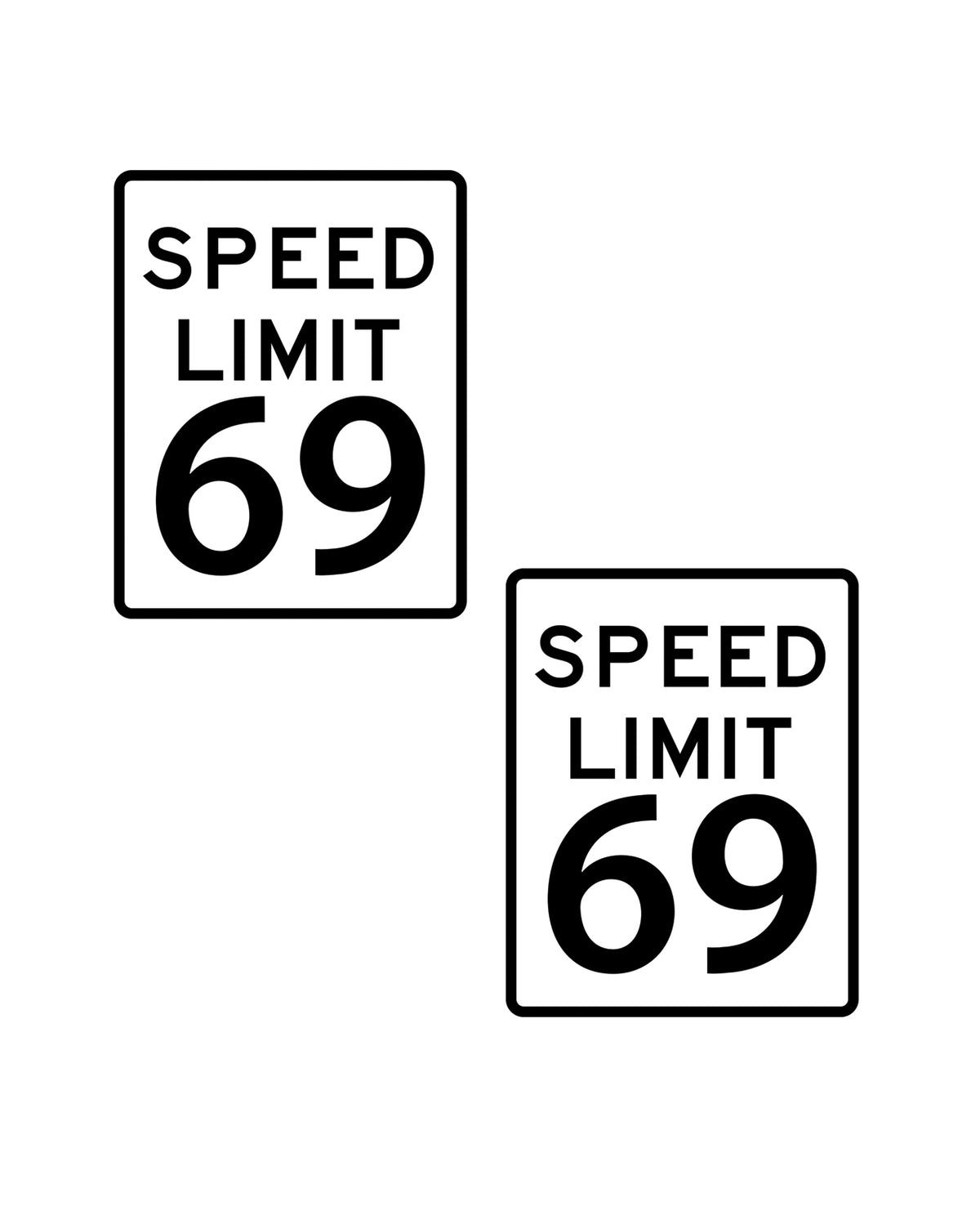 Neva Nude Black Speed Limit 69 Sign Pasties - White/Black O/S by Neva Nude