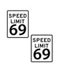 Neva Nude Black Speed Limit 69 Sign Pasties - White/Black O/S by Neva Nude