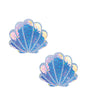 Neva Nude Cotton Candy Iridescent Blacklight Mermaid Shell Pasties - Purple O/S by Neva Nude