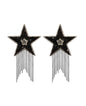 Neva Nude Jewel Crystal Tassel Star Reusable Silicone Pasties - Black O/S by Neva Nude