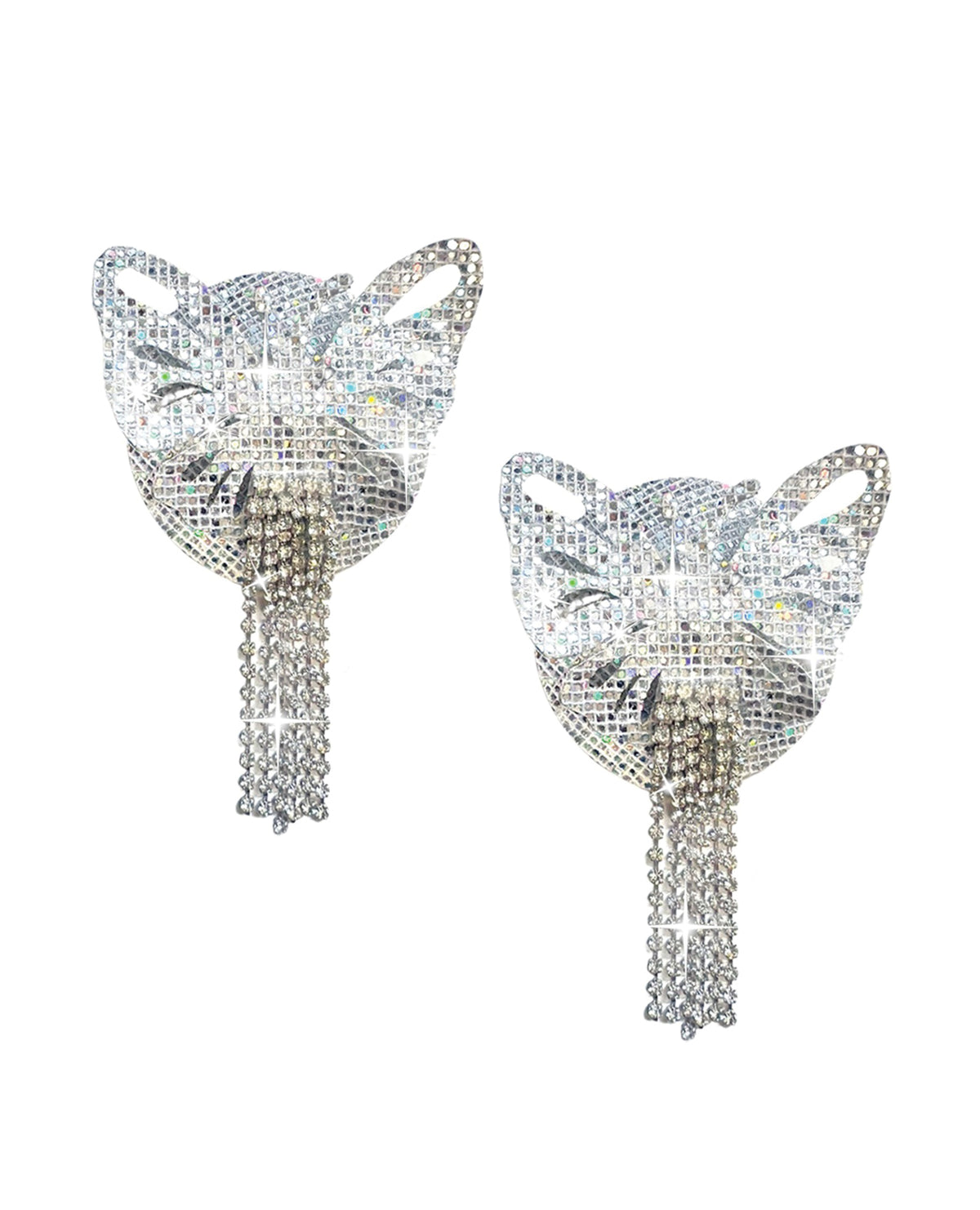 Neva Nude Butterfly Holographic Reusable Silicone Pasties - Silver O/S by Neva Nude