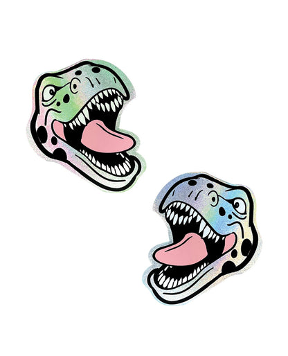 Neva Nude Holographic Dinosaur Pasties - Multicolor O/S by Neva Nude
