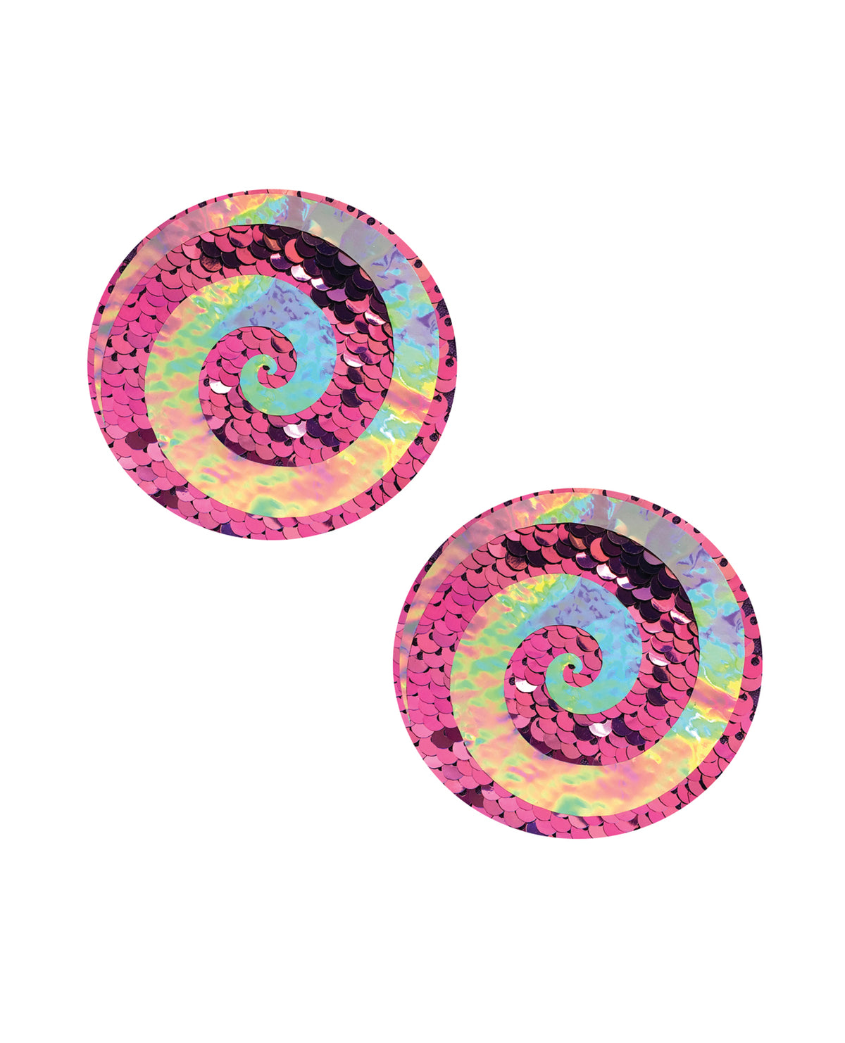 Neva Nude Holographic Sequins Spiral Pasties - Multicolor O/S by Neva Nude