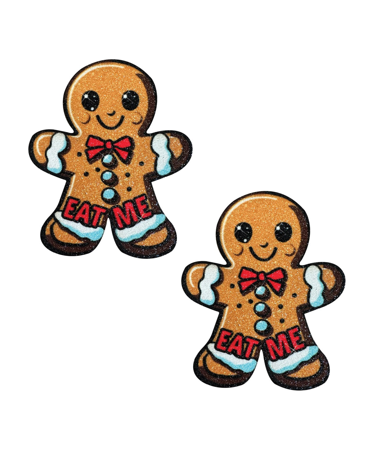Neva Nude Freaking Awesome Gingy Gingerbread Man Eat Me Glitter Pasties - Brown O/S by Neva Nude