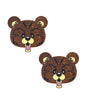 Neva Nude Grizzo Bear Glitter Pasties - Brown O/S by Neva Nude