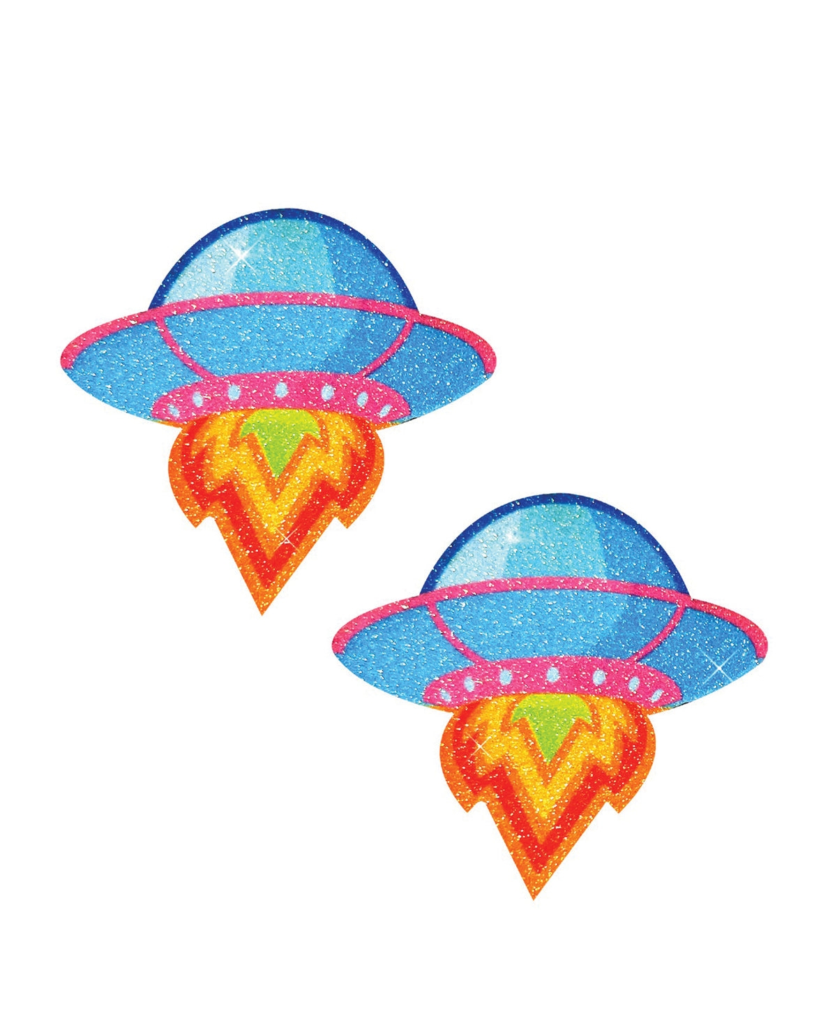 Neva Nude UFO Glitter Pasties - Blue O/S by Neva Nude