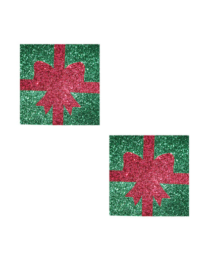 Neva Nude HO HO HO Christmas Gift Pasties - Green/Red O/S by Neva Nude