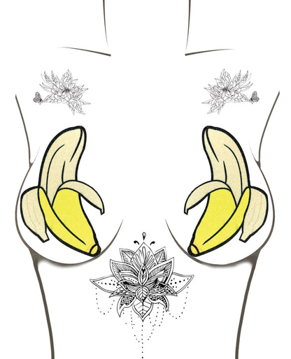 Neva Nude Big Banana Blacklight Glitter Pasties - Yellow O/S by Neva Nude