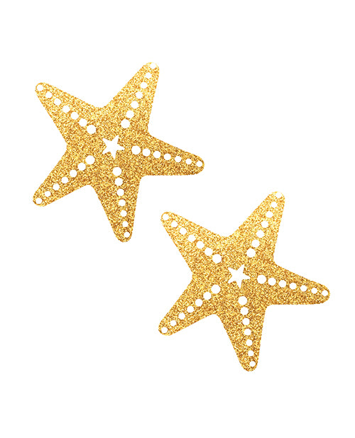 Neva Nude Fairy Dust Glitter Sexy Starfish Pasties - Gold O/S by Neva Nude