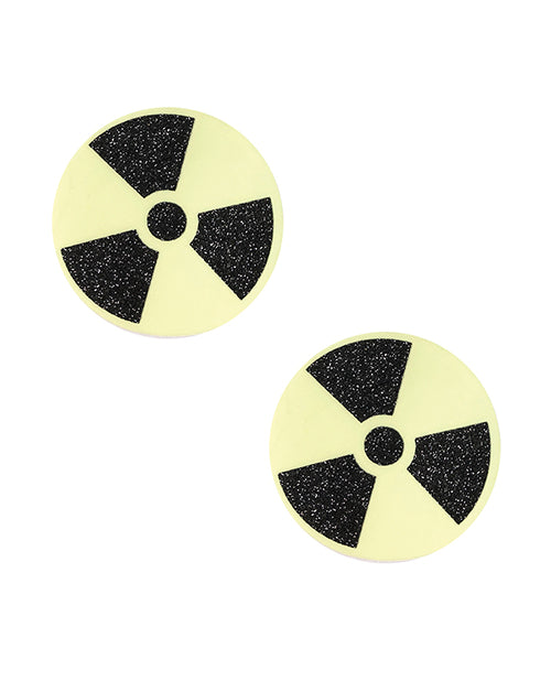 Neva Nude Radioactive Glitter Pasties - Yellow/Black O/S by Neva Nude