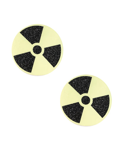 Neva Nude Radioactive Glitter Pasties - Yellow/Black O/S by Neva Nude