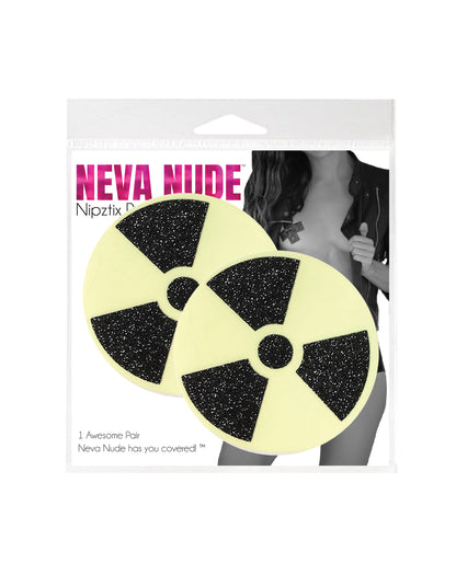 Neva Nude Radioactive Glitter Pasties - Yellow/Black O/S by Neva Nude