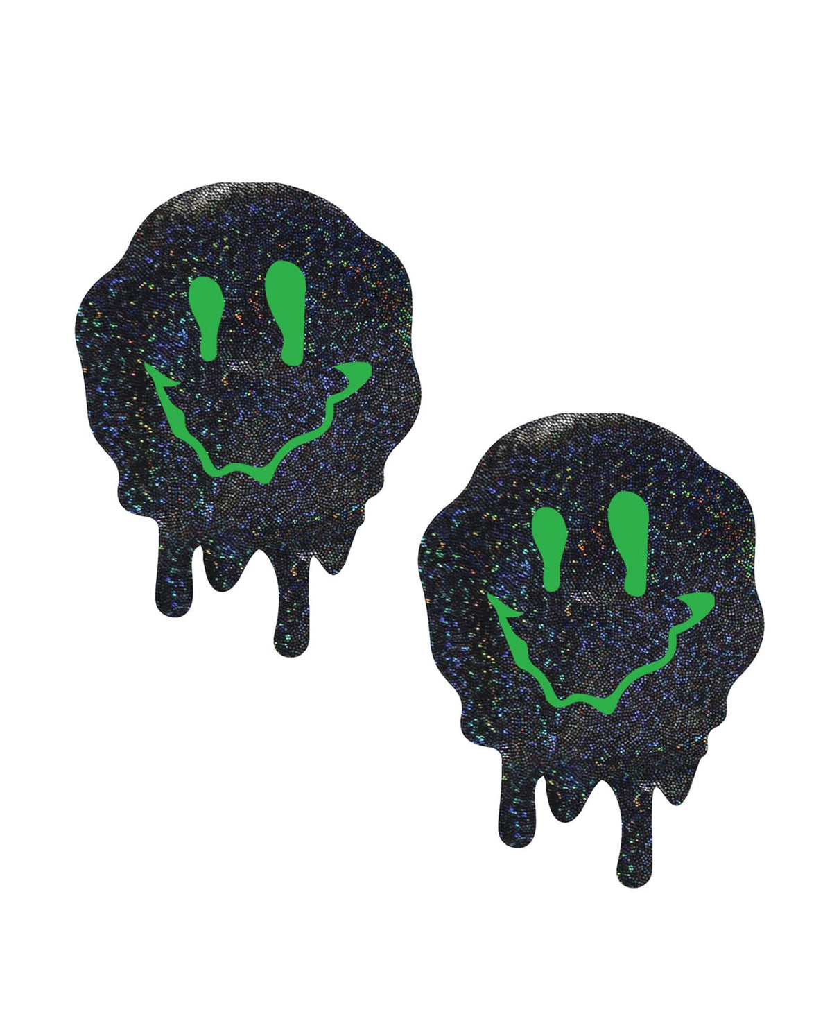 Neva Nude Vortex Iridescent Melty Face Pasties - Neon Green O/S by Neva Nude