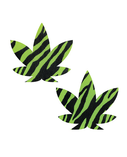 Neva Nude Blacklight Dope AF Weed Leaf Pasties - Neon Green O/S by Neva Nude