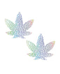 Neva Nude Synaptic Storm Holographic Dope AF Weed Pasties - Glow-in-the-Dark O/S by Neva Nude