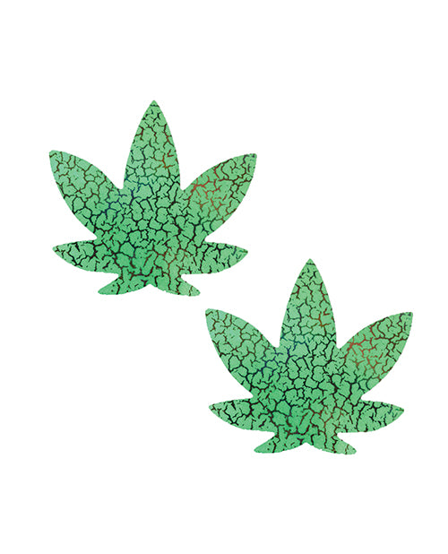 Neva Nude Synaptic Storm Holographic Dope AF Weed Pasties - Glow-in-the-Dark O/S by Neva Nude