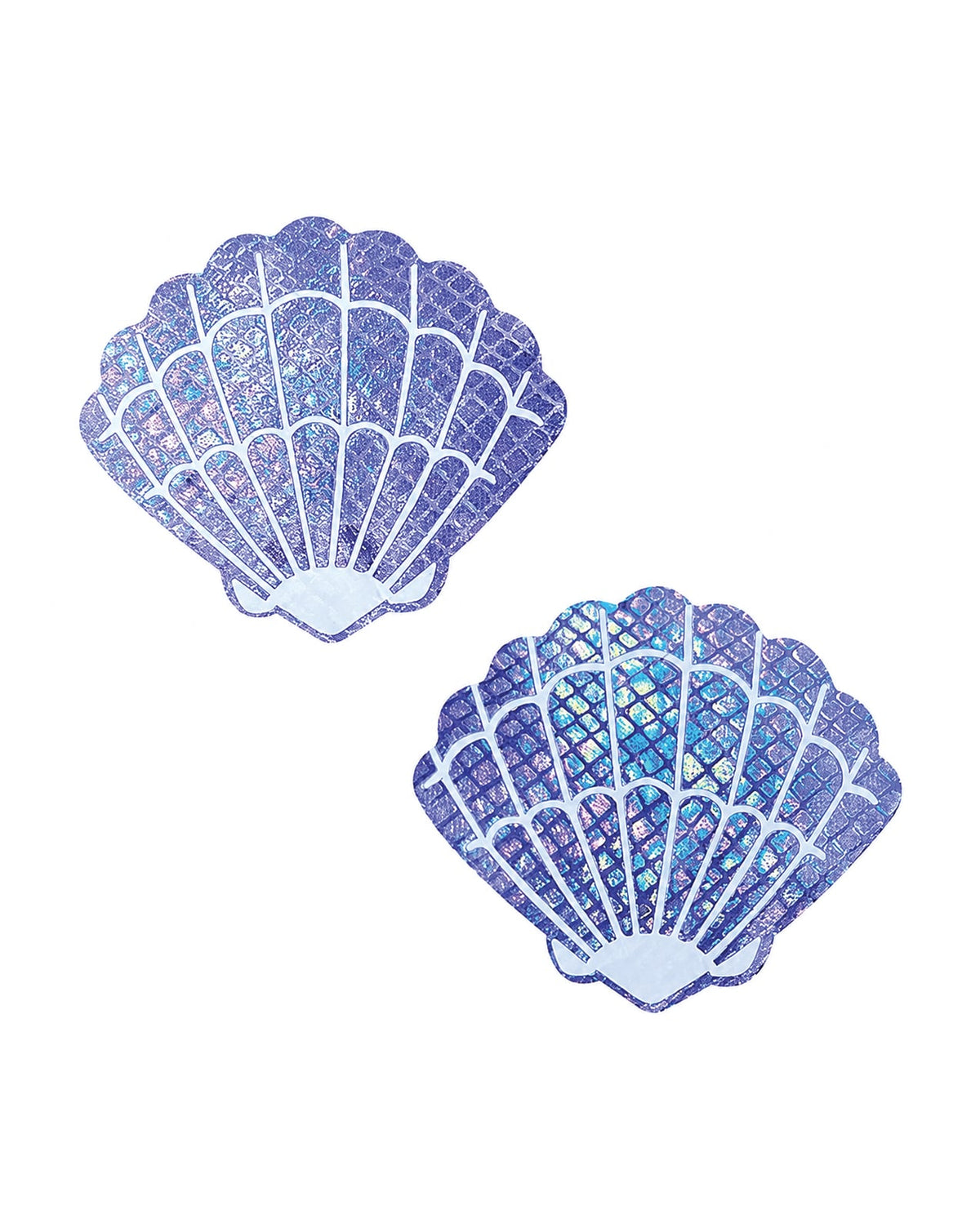 Neva Nude Mother of Pearl Holographic Mermaid Shell Pasties - Purple O/S by Neva Nude