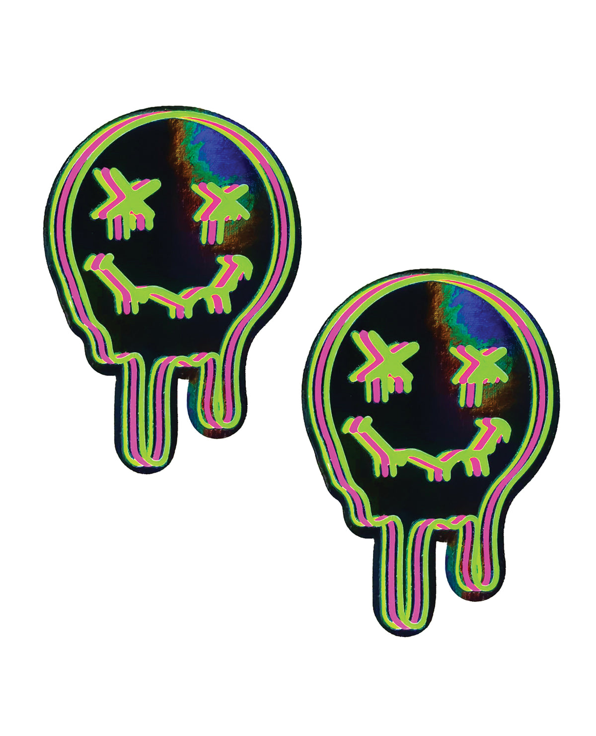 Neva Nude Super UV Trippy Face Neon Pasties - Multicolor O/S by Neva Nude