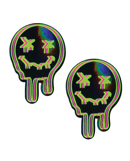 Neva Nude Super UV Trippy Face Neon Pasties - Multicolor O/S by Neva Nude