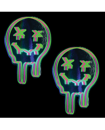 Neva Nude Super UV Trippy Face Neon Pasties - Multicolor O/S by Neva Nude