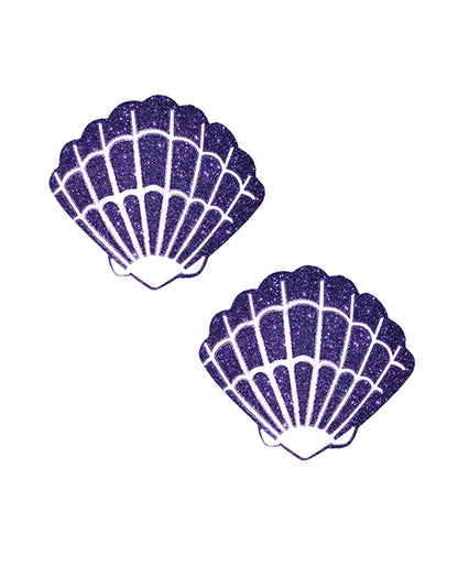 Neva Nude Glitter Mermaid Shell Pasties - Purple O/S by Neva Nude