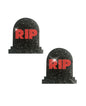 Neva Nude RIP Gravestone Glitter Pasties - Black/Red O/S by Neva Nude