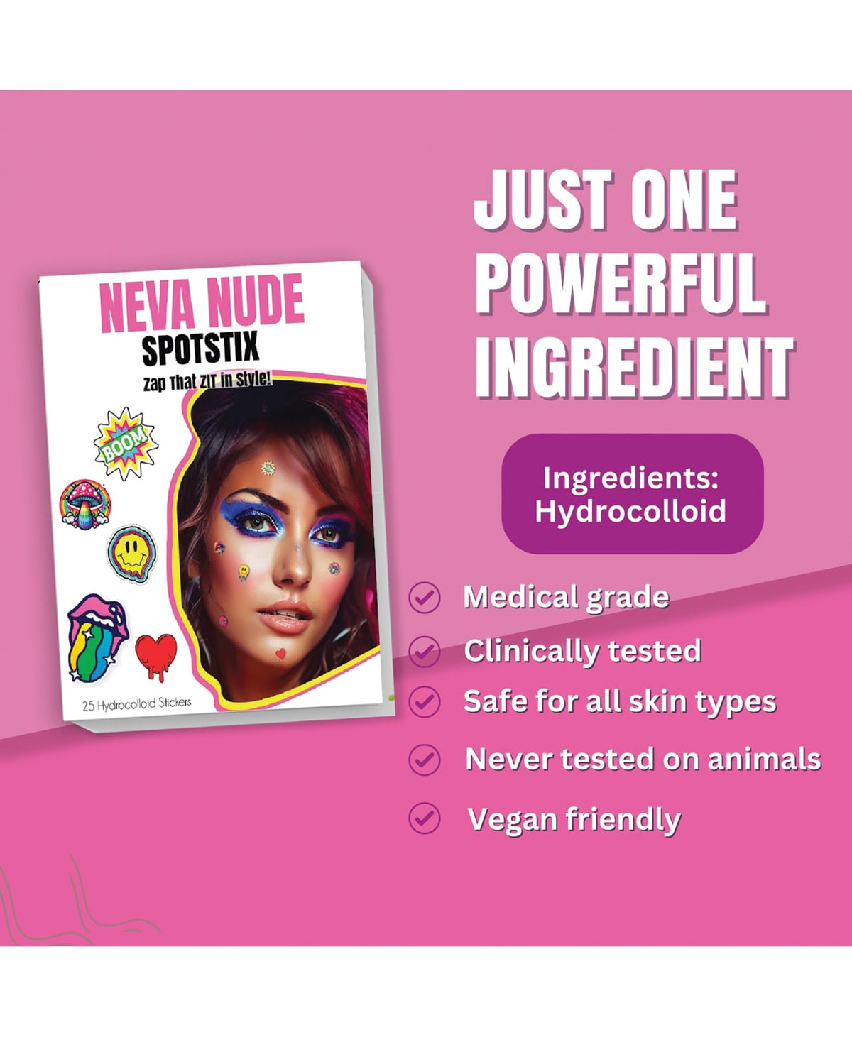 Neva Nude Weird and Wacky Hydrocolloid Acne Pimple Stickers SpotStix - Multicolor O/S by Neva Nude