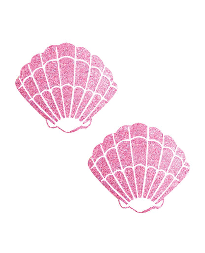 Neva Nude Sparkle Glitter Mermaid Shell Pasties - Pink O/S by Neva Nude