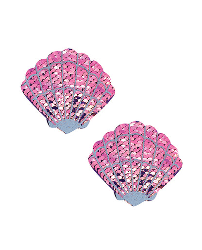 Neva Nude Sequin Mermaid Shell Pasties - Iridescent Pink O/S by Neva Nude