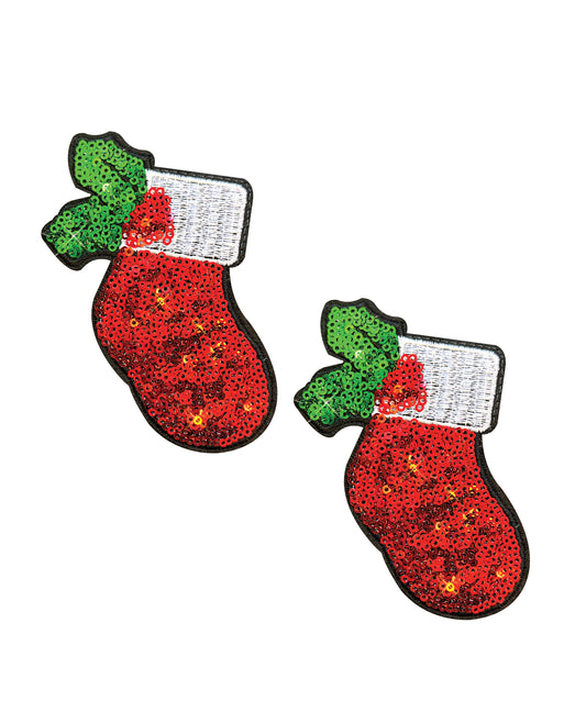 Neva Nude Christmas Stockings Sequin Pasties - Multicolor O/S by Neva Nude