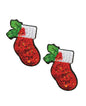 Neva Nude Christmas Stockings Sequin Pasties - Multicolor O/S by Neva Nude