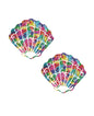 Neva Nude Sparkle Sequin Mesh Mermaid Shell Pasties - Multicolor O/S by Neva Nude