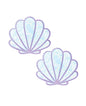 Neva Nude Shimmer Holographic Queen Status Plus Size Mermaid Shell Pasties - Opal O/S by Neva Nude