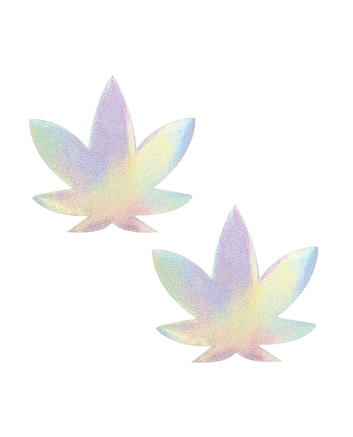 Neva Nude Holographic Dope AF Weed Leaf Pasties - O/S by No Brand