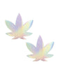 Neva Nude Holographic Dope AF Weed Leaf Pasties - O/S by No Brand