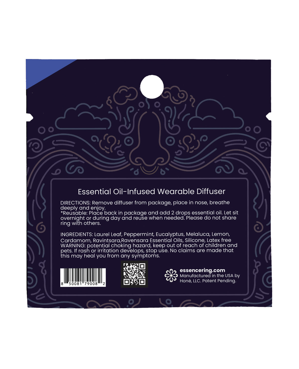 Rave Ring Xhale Single Sachet - Breath Easy Scent - Blue by Rave Ring