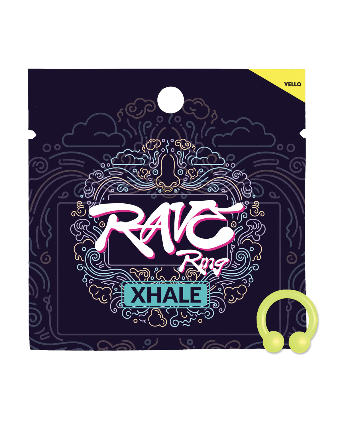 Rave Ring Xhale Single Sachet - Breath Easy Scent - Yellow by Rave Ring