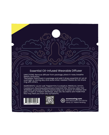 Rave Ring Xhale Single Sachet - Breath Easy Scent - Yellow by Rave Ring