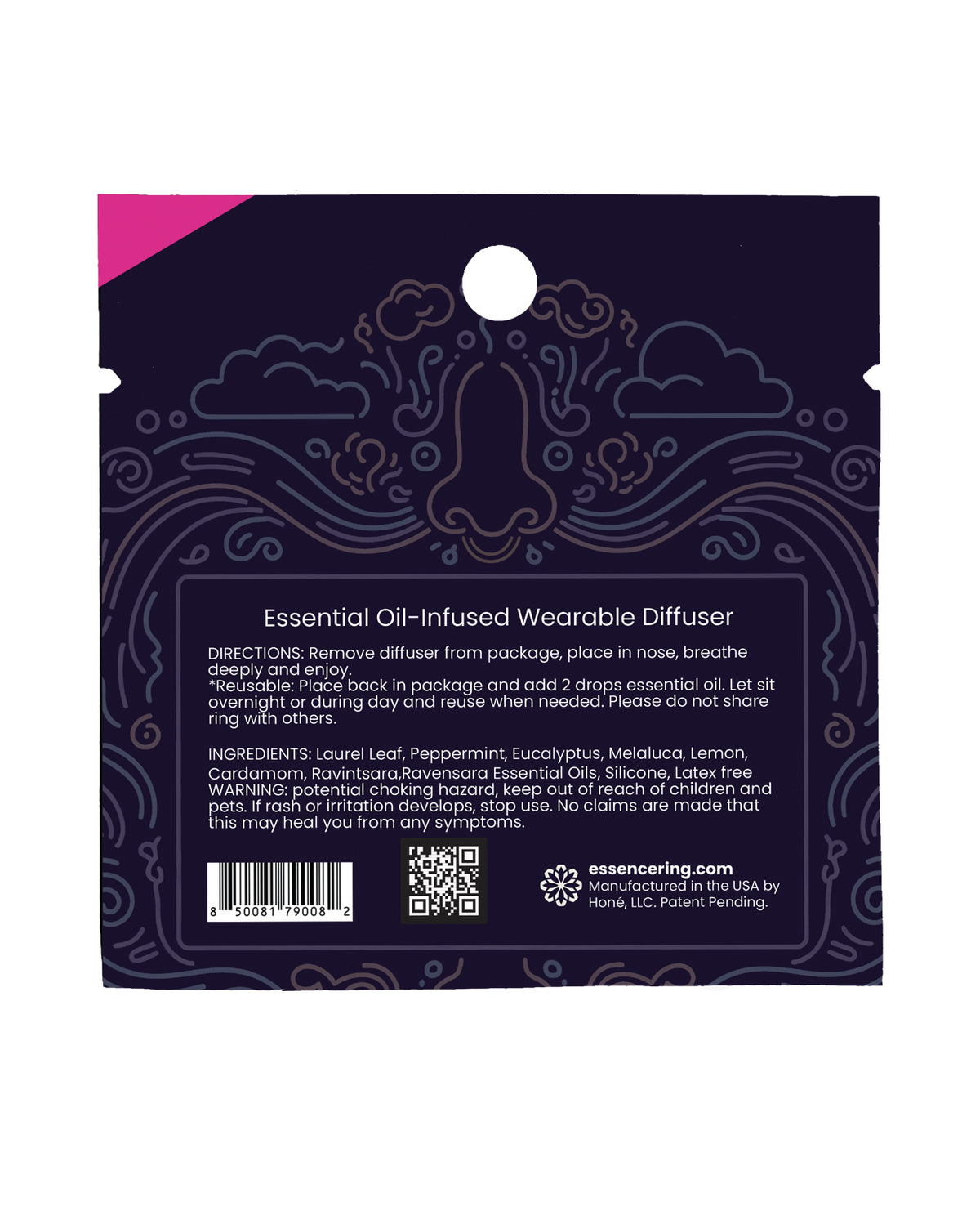 Rave Ring Xhale Single Sachet - Breath Easy Scent - Pink by Rave Ring