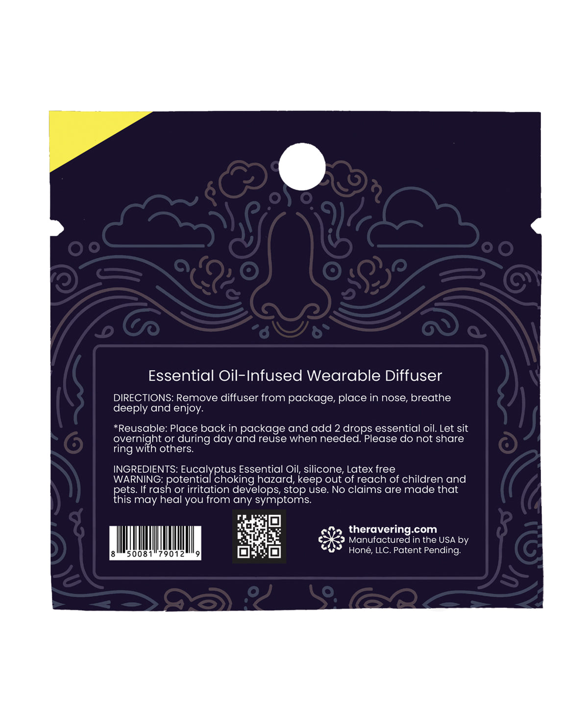 Rave Ring Vapor Single Sachet - Eucalyptus Scent - Yellow by Rave Ring