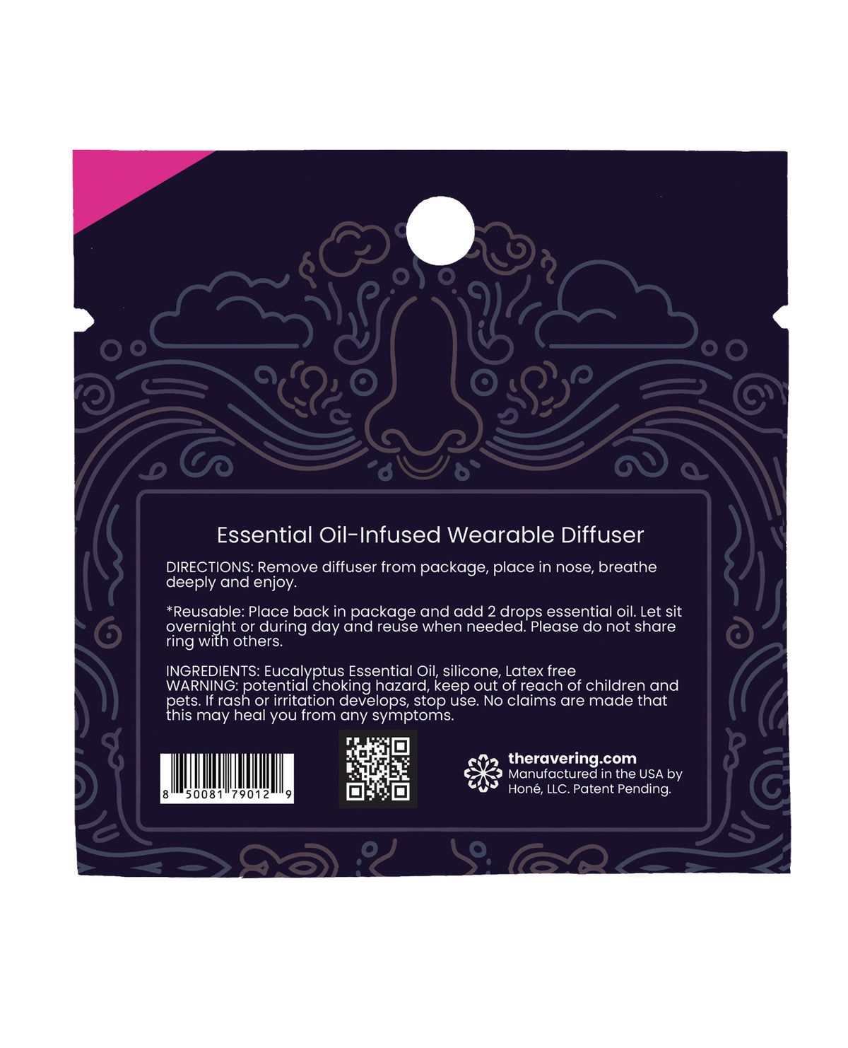 Rave Ring Vapor Single Sachet - Eucalyptus Scent - Pink by Rave Ring