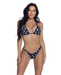 Playboy All Over Bunny 2 pc Bikini Set - Black/White MD by Playboy by Roma