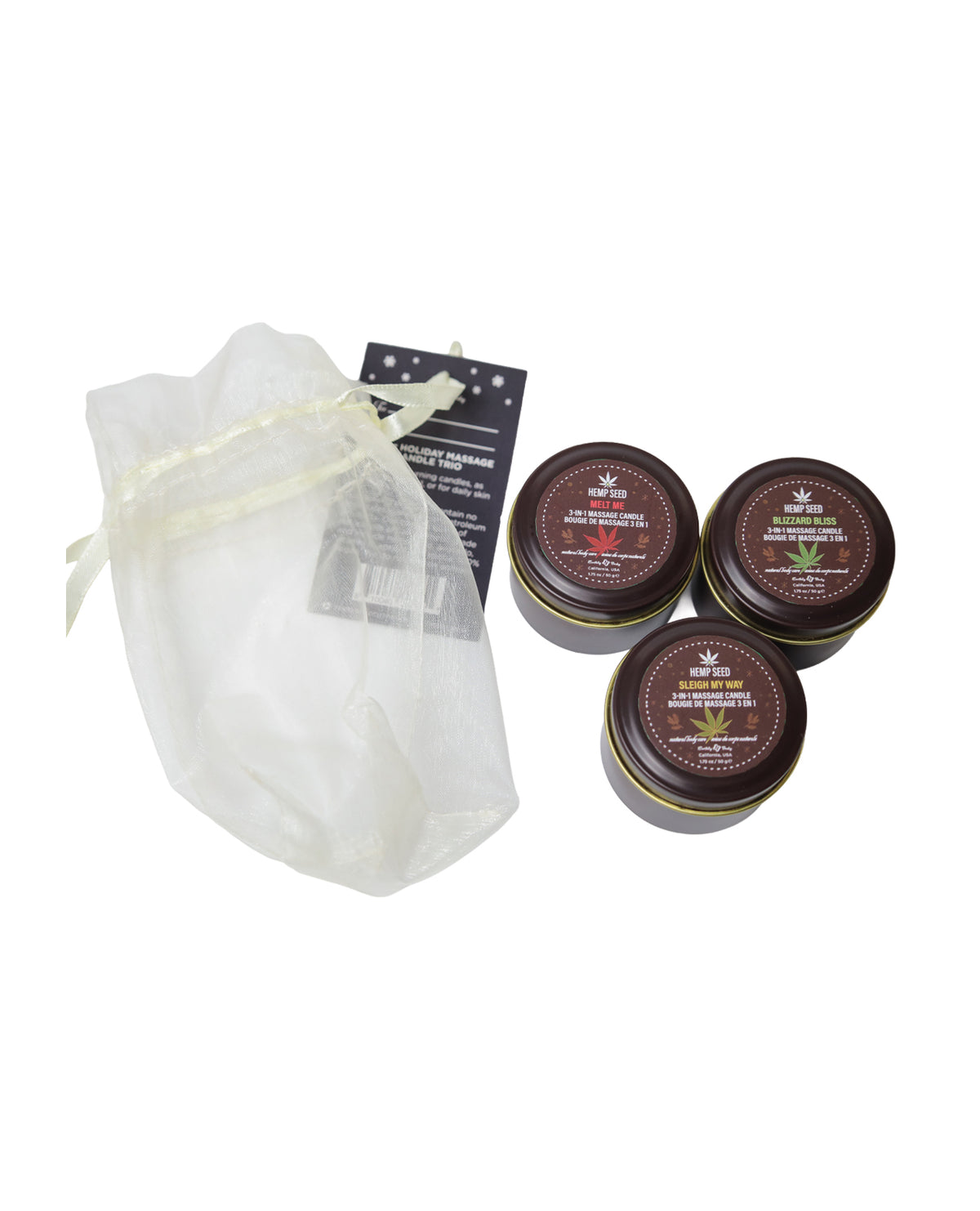 Earthly Body 2026 Holiday 3 in 1 Candle Trio Gift - 2 oz Asst. Scents by Earthly Body