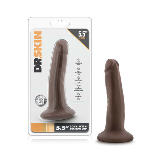 Dr. Skin Realistic 5.5 in. Dildo Brown by Blush