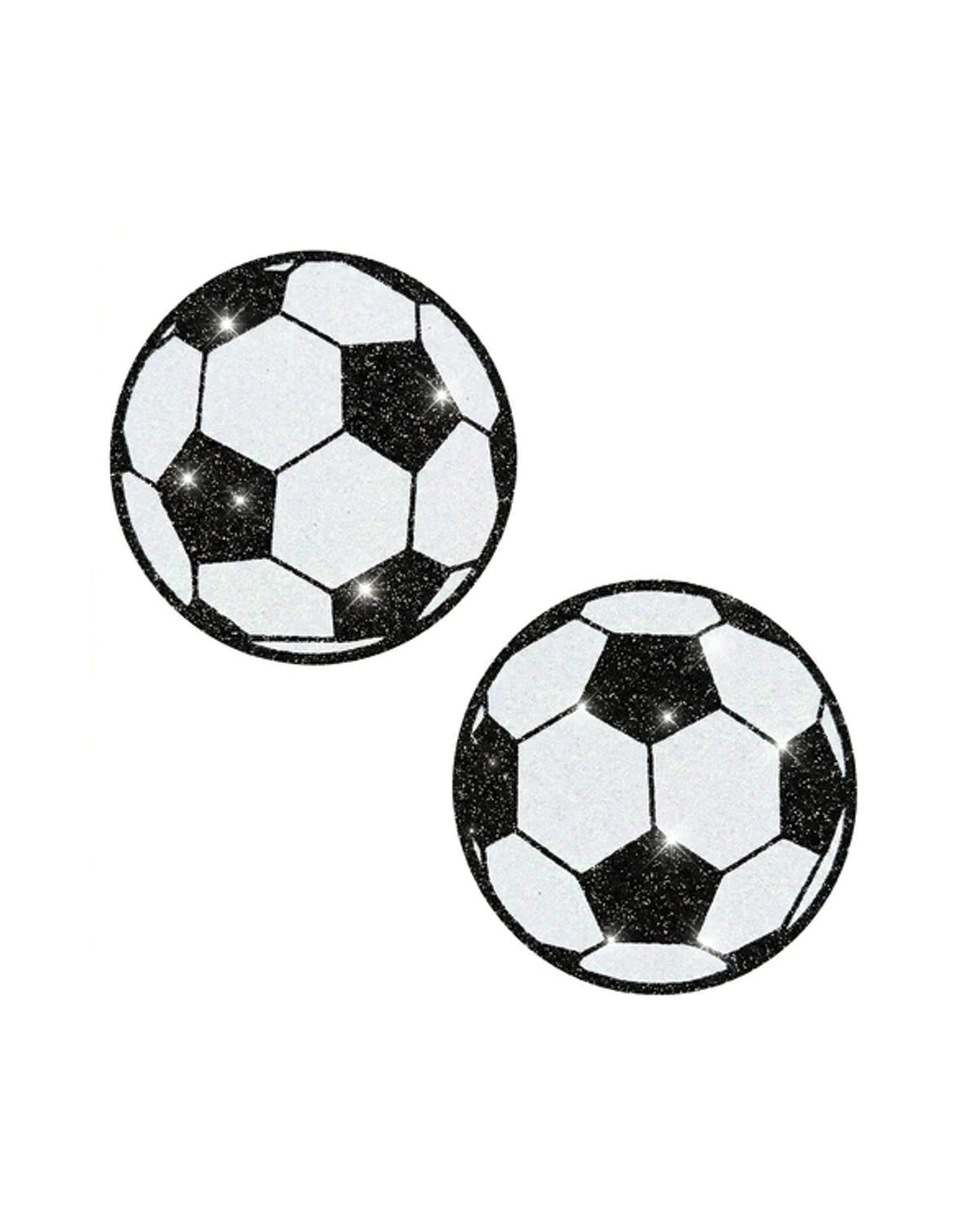 Neva Nude Soccer Ball Glitter Pasties - Black/White O/S by Neva Nude
