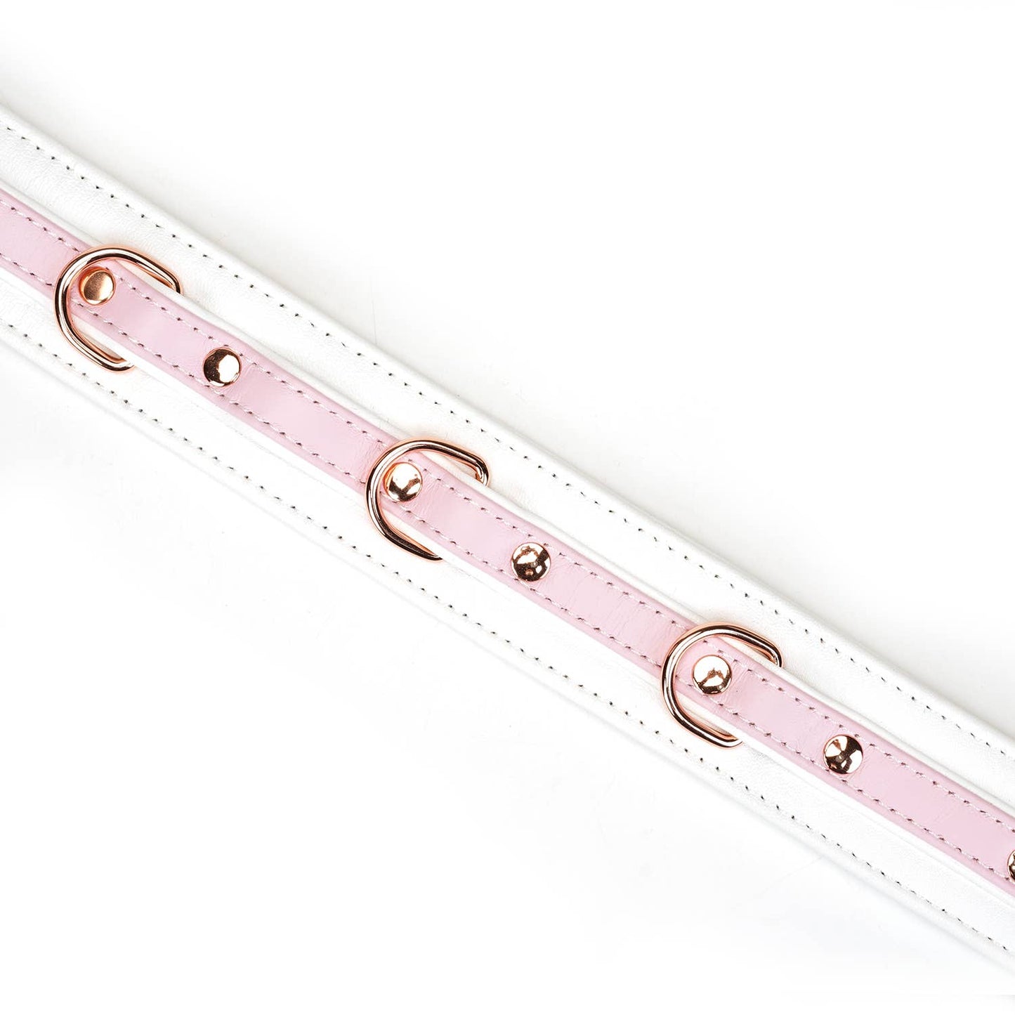 Liebe Seele- White & Pink Fairy Leather Collar with Leash