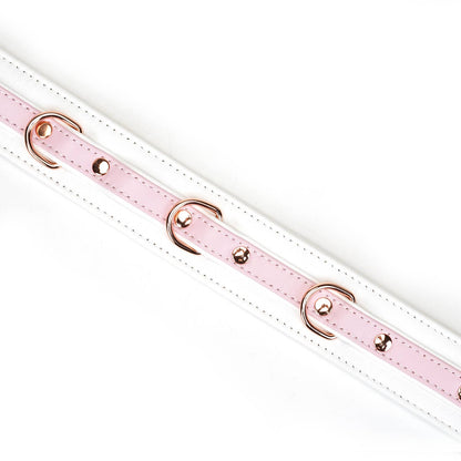 Liebe Seele- White & Pink Fairy Leather Collar with Leash