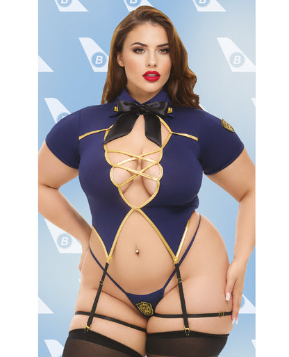 Dreams by Baci Lingerie First Class Fantasy 4 pc Set - Navy QN by Dreams by Baci Lingerie