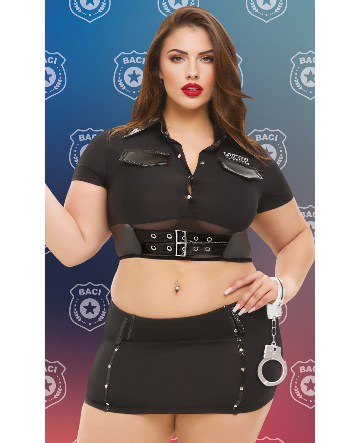 Dreams by Baci Lingerie Badge of Desire 4-pc Set - Black QN by Dreams by Baci Lingerie