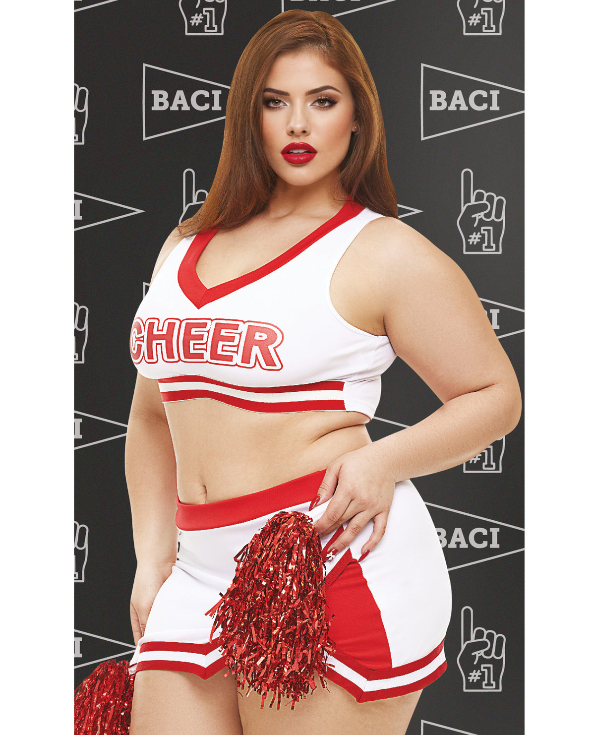 Dreams by Baci Lingerie Gameday Hottie 4-pc Set - White/Red QN by Dreams by Baci Lingerie